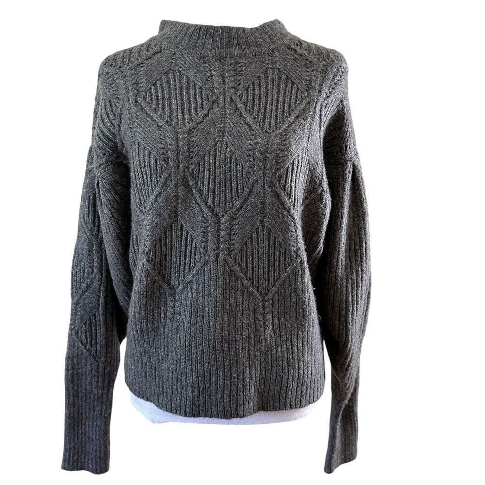 ASTR The Label Women’s Grey Wool Blend Bat Sleeves Sweater Size M - Picture 4 of 7